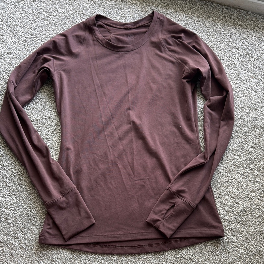 Fleo Brown Fitted Long Sleeve T-Shirt